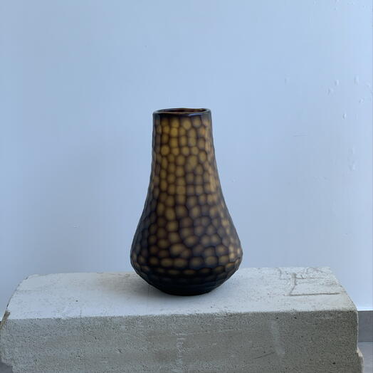 Maroon glass vase handmade