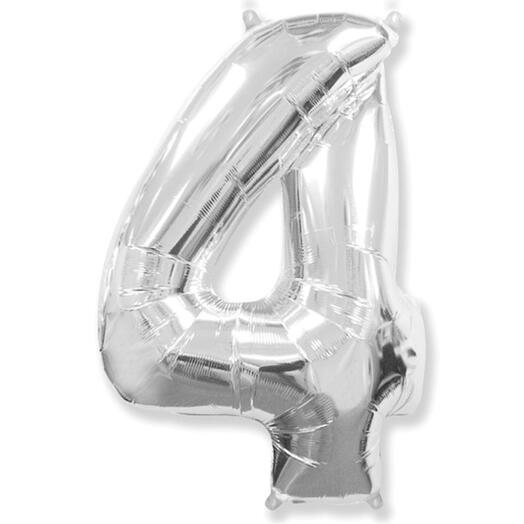 Серебряная цифра 4 – 102 см