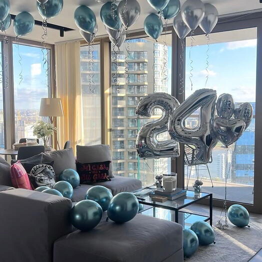Birthday Setup With Number Balloons