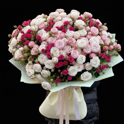 🌹 Spectacular Mix: 51 Pink   Magenta Spray Roses