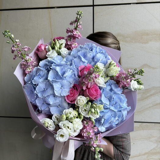 Pink Powder on Blue