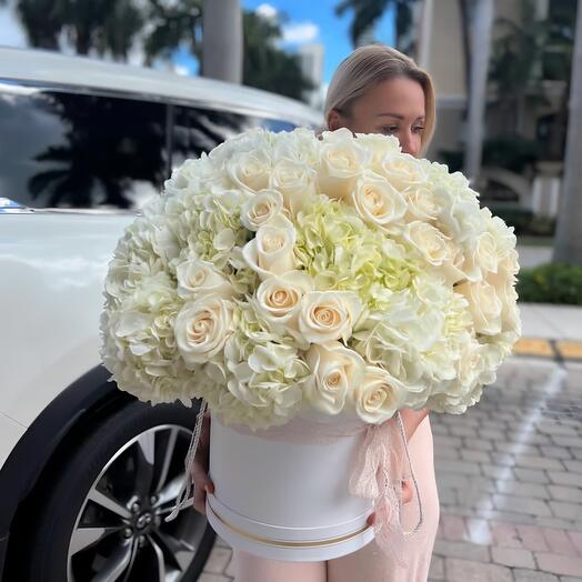 Roses and hydrangea