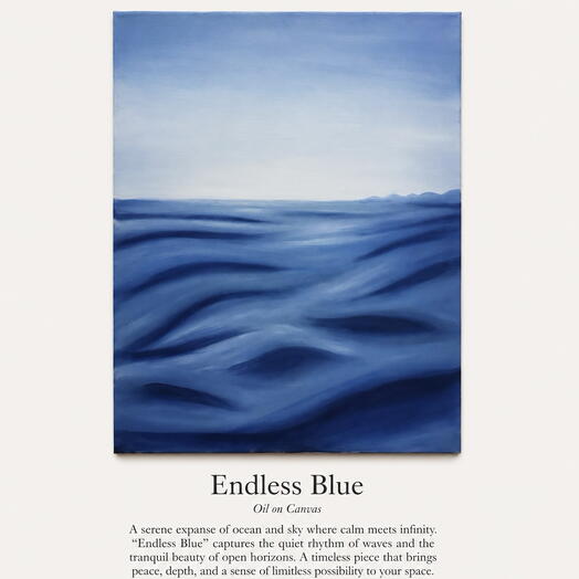Endless blue - original oil painting on canvas