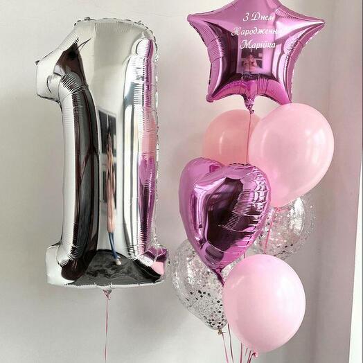 Silver Rose Balloon Set (Helium)