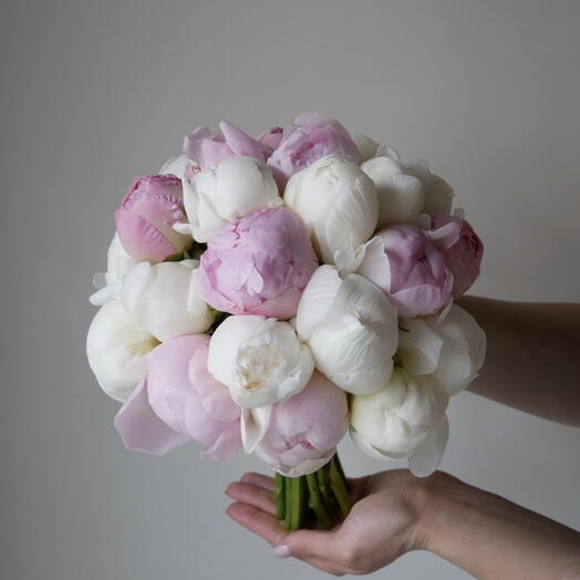 Wedding bouquet of peonies