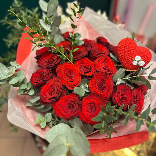 Red Rose Hot Love + Heart Hand Made 21