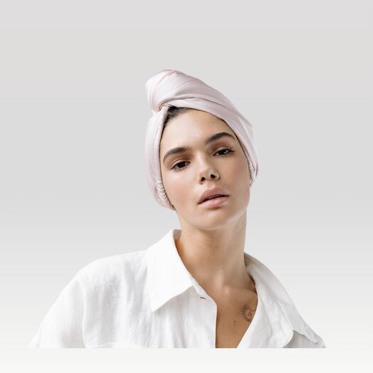 Wildflower - Hair-drying turban with mulberry silk and microfiber - A gift she never received before