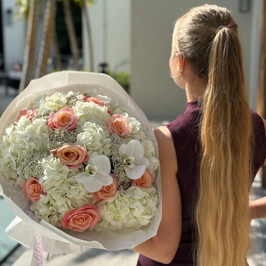 Luxury Bouquet – Roses, Orchids   Hydrangeas
