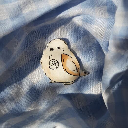 Handmade brooch "Sparrow Introvert"
