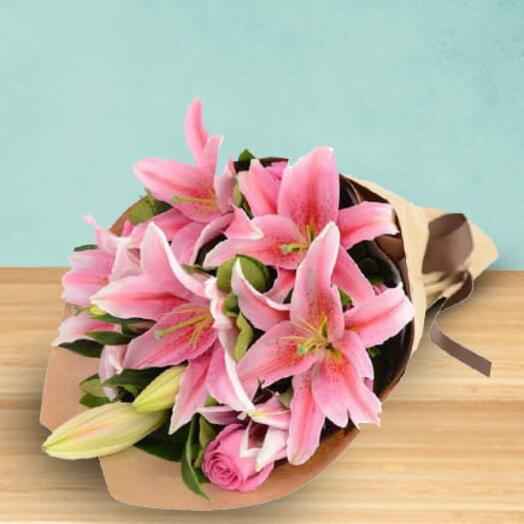 Bouquet in pink color