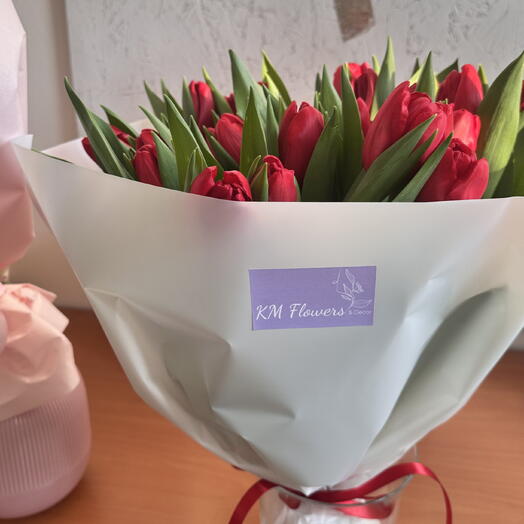 Vibrant red tulips
