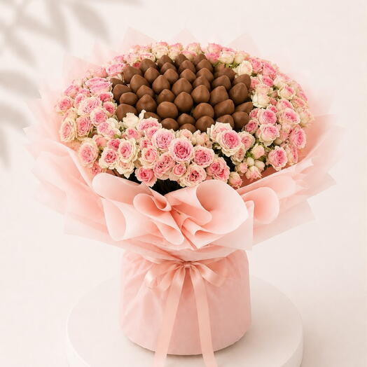 Bouquet Pink and Dipped Strawberry Chocolate