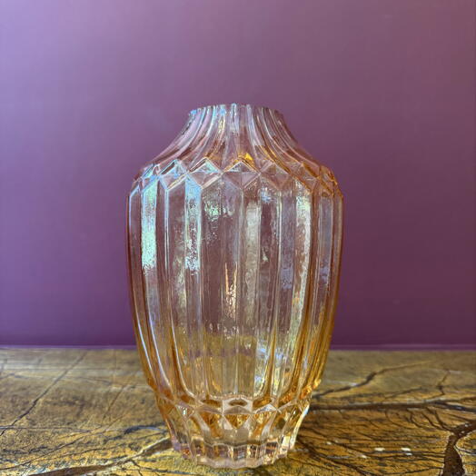 Ribbed Quartz Vase 22cm