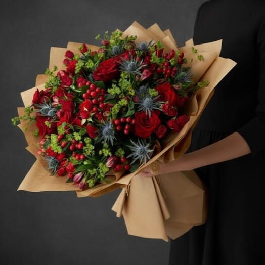 Large red seasonal bouquet