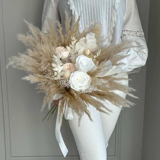 Dried flower bouquet "Snow Magic"