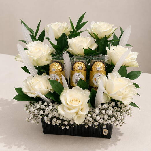 Ferrero Rocher White Floral Box