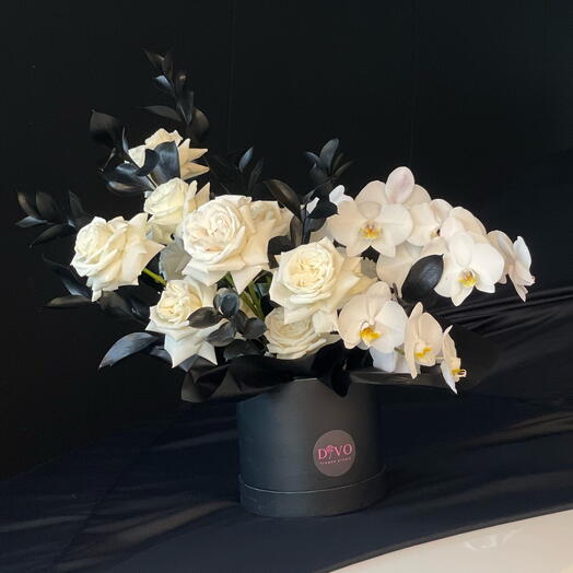Black and white flower box