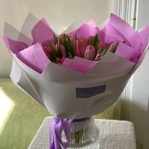 Vibrant pink tulips