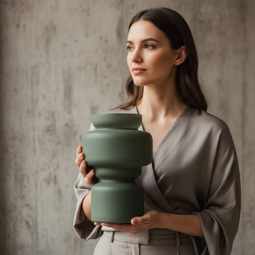 Green Glass Vase