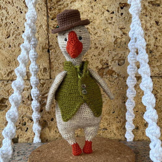 Knitted goose gentleman