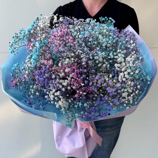 Bouquet of rainbow gypsophila "Sunny"
