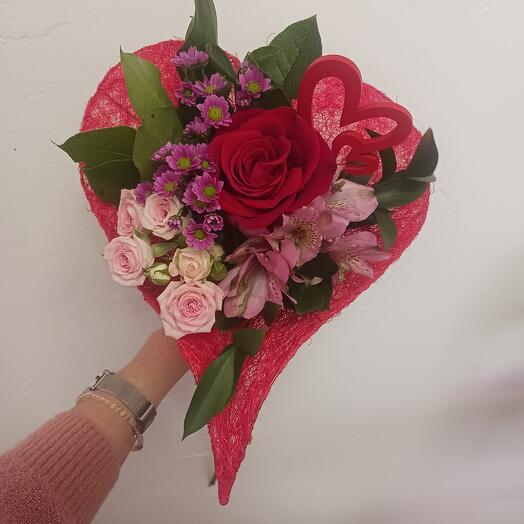 Heart with flowers