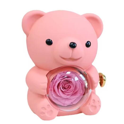 Luxury Teddy Bear Gift Set with Preserved Rose