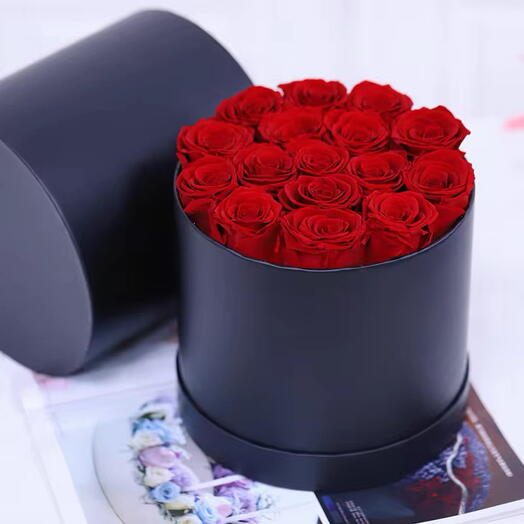 Huge box of 16 eternal roses 
Keep the memories forever