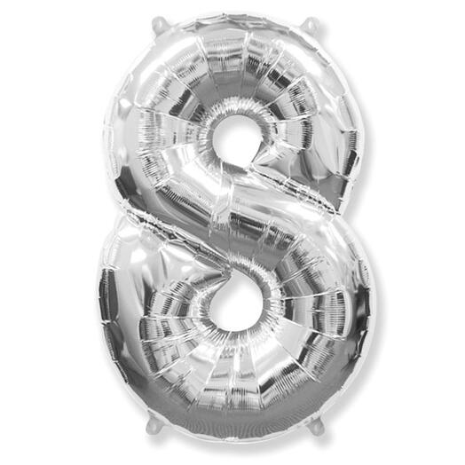 Серебряная цифра 8 – 102 см