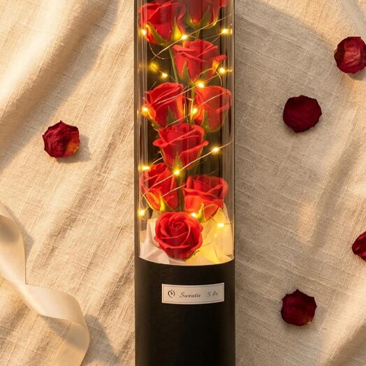 Elegant red Rose Bouquet with LED Lights – A Timeless Expression of Love
