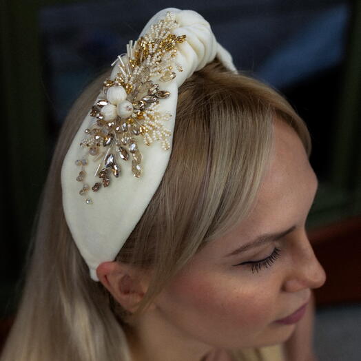 A headband with earrings