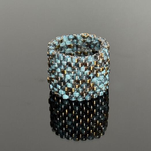 Handmade ring made from large beads
