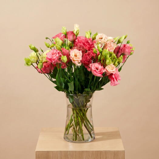 Bouquet of pink eustomas - 15 pcs