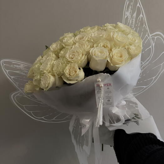 white roses🥂 50 pice