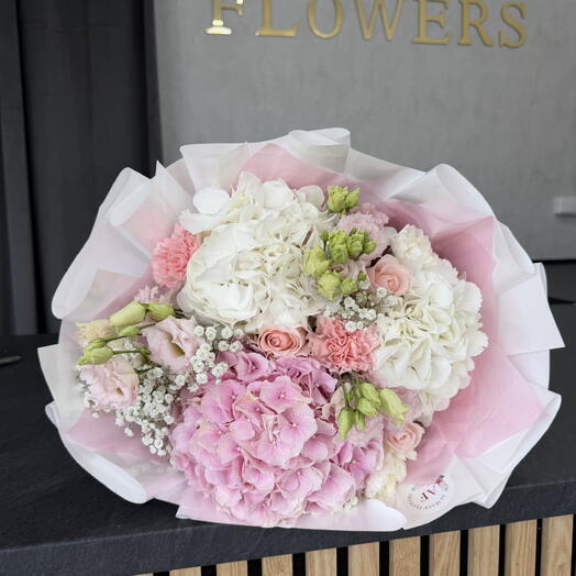 White hydrangea mix bouquet