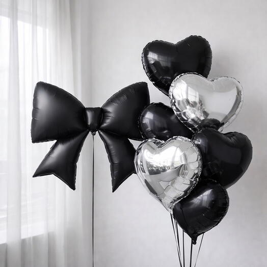 🎀 Balloon Set with Bow   Hearts