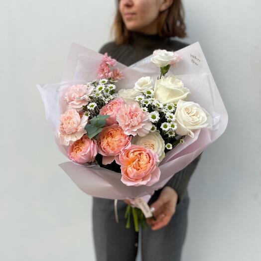 Peach art bouquet