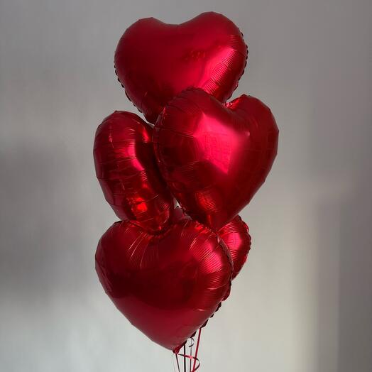Bouquet of heart balloons 5 pcs