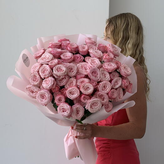 Pink garden roses