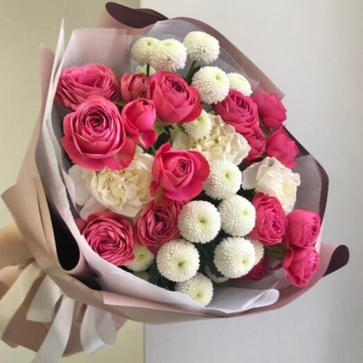 Mix of roses, chrysanthemums, carnations