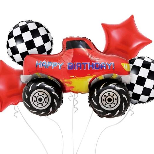 "Monster Truck" foil balloons for a birthday (5 pcs)