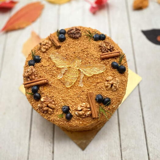 Honey cake with walnuts