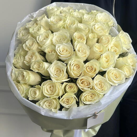 Bouquet of 51 white roses