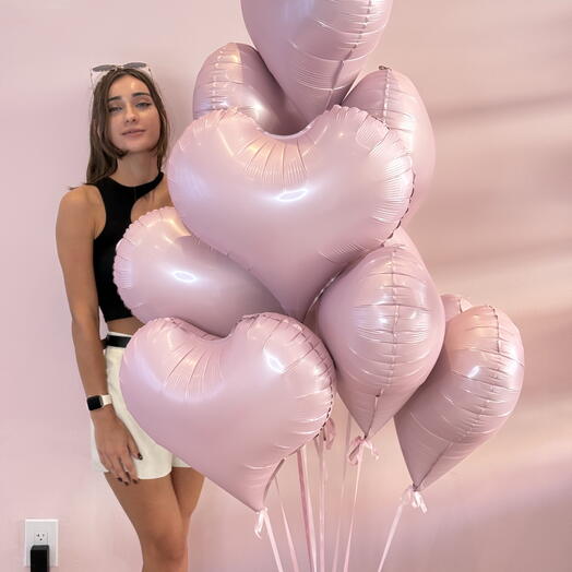 10 pink hearts 24 inches