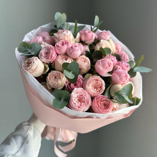 🌹Bouquet of peonies and roses with eucalyptus