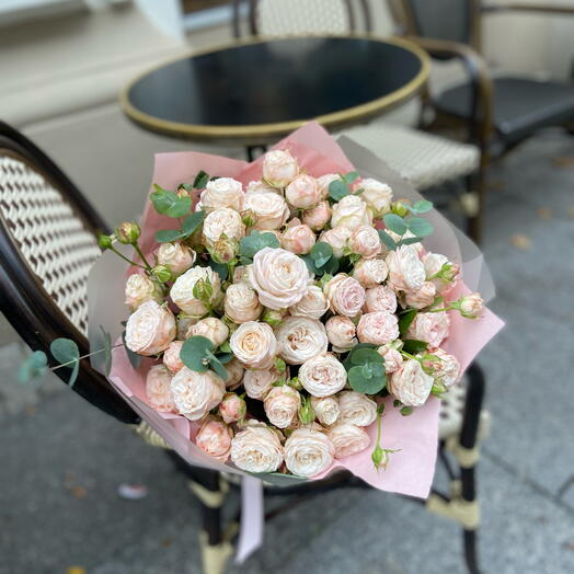 Spray Roses and eucalyptus