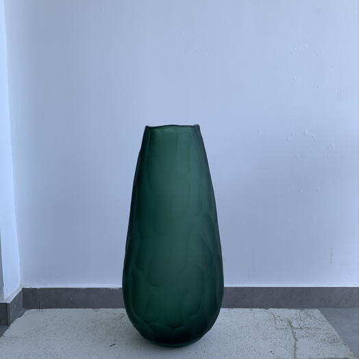Blue glass vase handmade