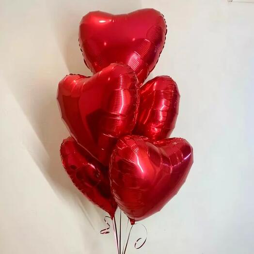Set of 5 hearts