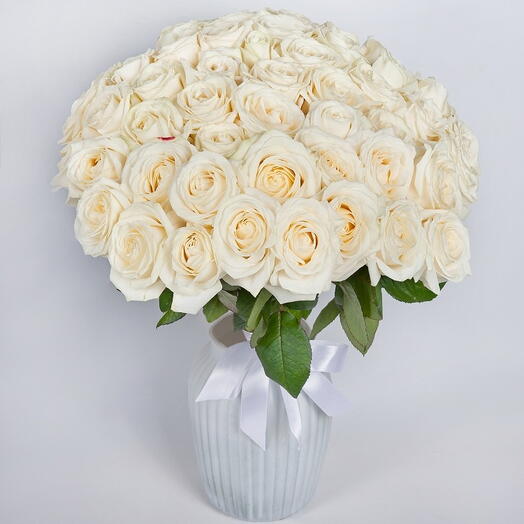 Bouquet of 50 White Roses