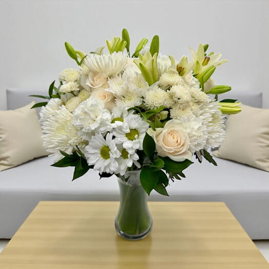 Classic White Flower Mix Bouquet